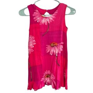 JAMS WORLD Kasana pink floral Hawaiian dress Girls Size Medium Vintage USA